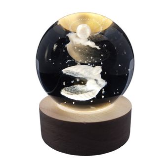 چراغ خواب مدل گوی کریستال طرح صدف و ماه