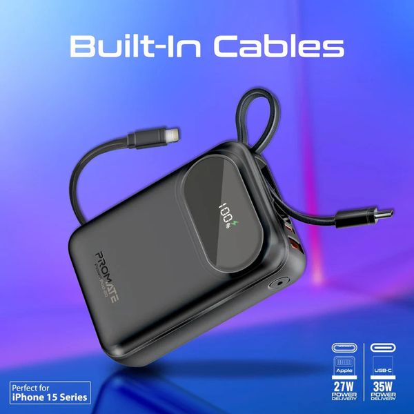 پاوربانک پرومیت مدل POWERPOD-20.BLK ظرفیت 20000 میلیآمپرساعت با گارانتی شرکتی