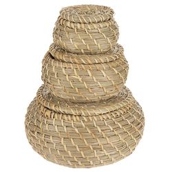 سبد حصیری ایکیا مدل FRYKEN بسته 3 عددی