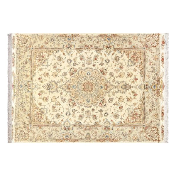 فرش ماشینی زانیس مدل 505 طرح علیا زمینه کرم