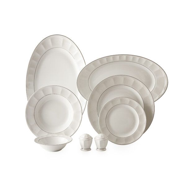 سرویس غذاخوری 29 پارچه چینی زرین مدل نئوکلاسیک دلسا درجه 3