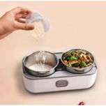 ظرف غذای برقی لانج باکس مدل LB-200W( دو طبقه ) 4 عددی کاسه استیل