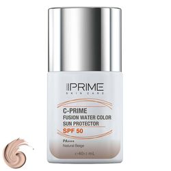 فلوئید ضد آفتاب رنگی پرایم، SPF 50، مدل فیوژن واتر، مناسب انواع پوست  با تنالیته متوسط و حجم 40 میلی لیتر، محافظت‌کننده در برابر