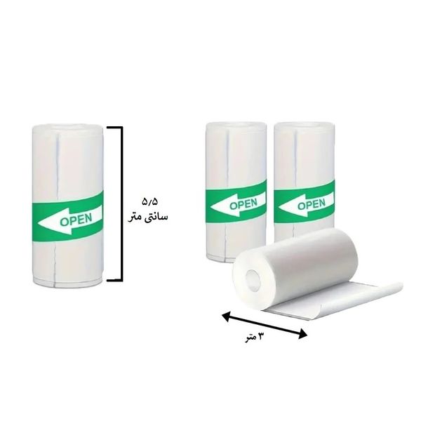 کاغذ پرینتر حرارتی پشت چسبدار پایتخت رول مدل LA3W بسته 10 عددی