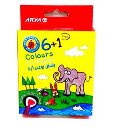 مداد شمعی 6 رنگ آریا مدل 2024 بسته 12 عددی
