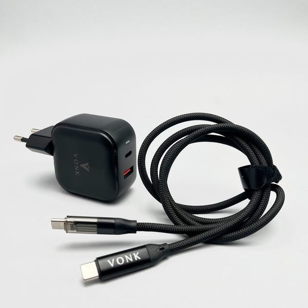 شارژر دیواری 45 وات 2 پورت وونک مدل CA-45 به همراه کابل USB‑C