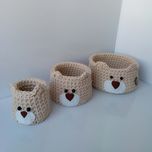 ارگانایزرکودک طرح خرسی مدل تریکو کد BEAR-02 مجوعه 3 عددی