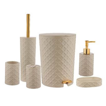 ست سرویس بهداشتی 6 پارچه لیمون طرح گل و جور