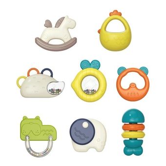 ست جغجغه و دندانگیر مدل چمدانی بسته 8 عددی ویواکیدز VIVAKIDS