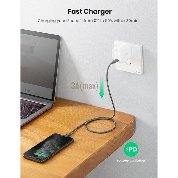 کابل تبدیل USB-C به لایتنینگ یوگرین مدل 80564-US304 طول 1 متر