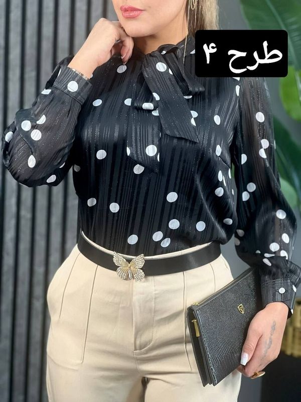 شومیز کریشه پاپیونی کد 1655