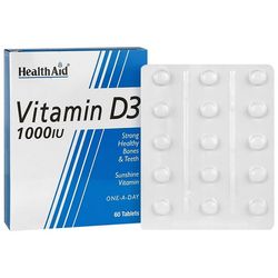 قرص ویتامین D3 1000 واحد هلث اید - 60 عددی