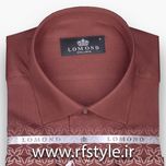 پیراهن مردانه پارچه لانه‌زنبوری ریز رنگ آجری