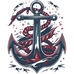 برچسب DTF استیکر حرارتی لباس مدل لنگر