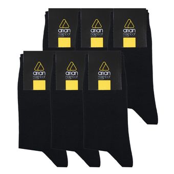 جوراب مردانه آریان نخ باف کد 51217 بسته 6 عددی