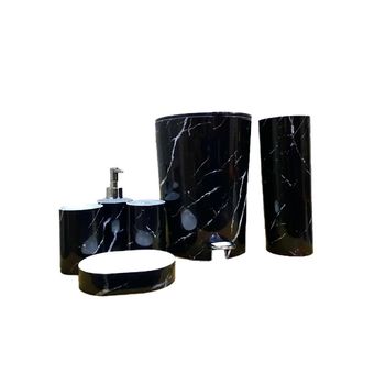 ست سرویس بهداشتی 6 پارچه لیمون مدل ماربل کروم