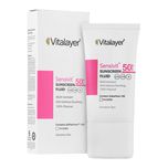 فلوئید ضد آفتاب بیرنگ ویتالیر، spf 50، مدل 0128، مناسب پوست های حساس با حجم 50 میلیلیتر، ضد حساسیت، محافظتکننده در برابر اشعه
