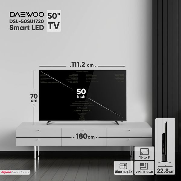 تلویزیون ال ای دی هوشمند دوو مدل DSL-50D4000 سایز 50 اینچ
