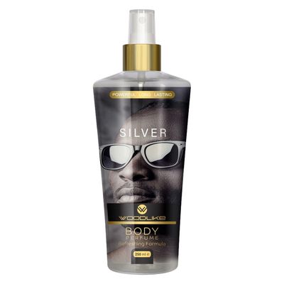 بادی اسپلش مردانه وودلایک مدل SILVER حجم 250 میلی لیتر