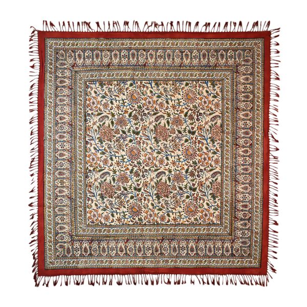 رومیزی قلمکار صدر مدل چلوار طرح گلدانی کد 100