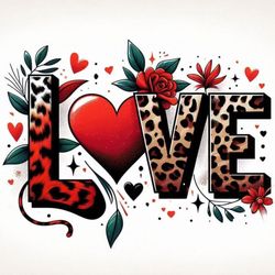 برچسب DTF استیکر حرارتی لباس مدل لاو پلنگی