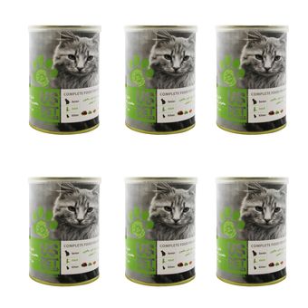 کنسرو گربه یو اس پت مدل گوشت مرغ و کدو و سالمون وزن 400 گرم مجموعه 6 عددی