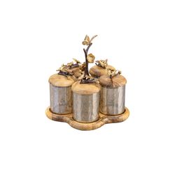 ست جا ادویه 5 پارچه گلدکیش مدل باترفلای کدGK829823 به همراه استند