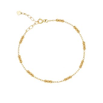 پابند طلا 18 عیار زنانه  گالری طلای مریم اکرمی مدل سه البر متصل 9