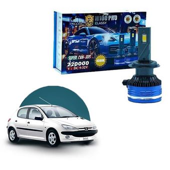 هدلایت نور پایین پژو 206 مدل M100 Pro لنزو زرد آفتابی فابریک اورجینال | گارانتی (2عددی) 1231