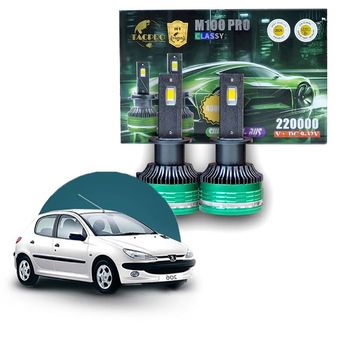 هدلایت مه شکن پژو 206 مدل M100 Pro لنزو زرد آفتابی فابریک اورجینال | گارانتی (2عددی) 1232
