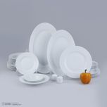 سرویس غذاخوری 28 پارچه چینی زرین ایران سری رادیانس مدل سفید درجه یک