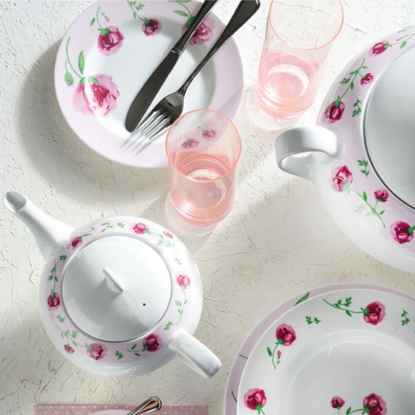 سرویس چینی 102 پارچه غذا خوری چینی زرین ایران سری ایتالیا اف مدل ویلیج درجه یک