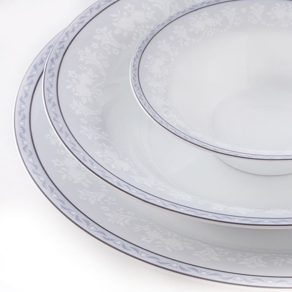 سرویس غذاخوری 35 پارچه چینی زرین ایران سری شهرزاد مدل وایت رز درجه عالی