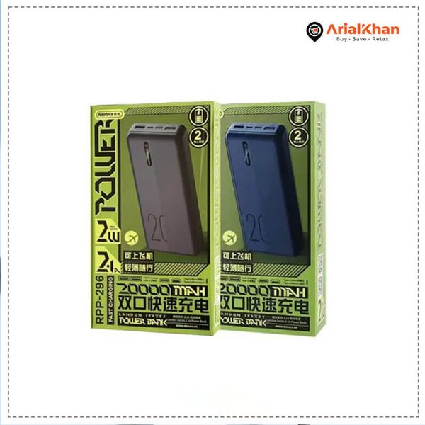 پاوربانک ریمکس مدل RPP-296 ظرفیت 20000 میلی آمپر ساعت