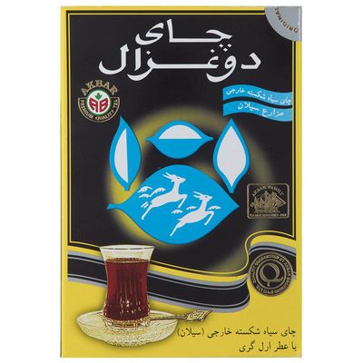 چای دو غزال عطری شیرنشان بسته 500 گرم