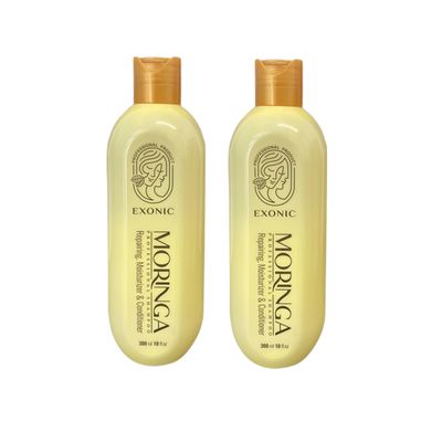 شامپو تقویت کننده مو اکسونیک مدل روغن مورینگا حجم 300 میلی لیتر مجموعه 2 عددی