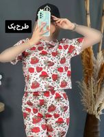 ست کراپ شلوارک پنبه 1152