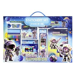 بسته لوازم تحریر مدل 8001 طرح ربات مجموعه 41 عددی