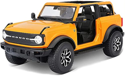 ماکت ماشین فلزی فورد برانکو Ford Bronco 2021 برند مایستو رنگ زرد مقیاس یک هجده طول 25 سانتی متر ماکت فلزی Ford Bronco 2021 برند 