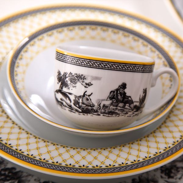 سرویس غذاخوری 102 پارچه چینی زرین ایران سری ایتالیا اف مدل ویلیج درجه عالی