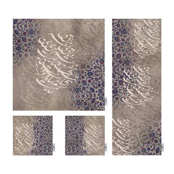 ست رومیزی 4 تکه برند رومیزی باز کد Tr512DR4