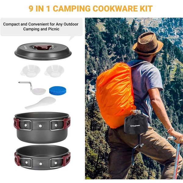 ظروف سفری کینگ کمپ مدل Climber I کد KP3910 مجموعه 8 عددی