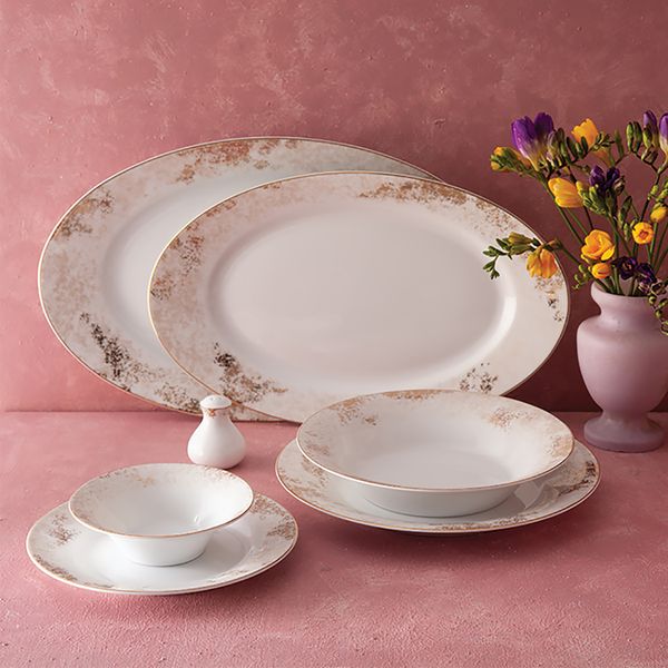 سرویس غذاخوری 35 پارچه چینی زرین ایران سری شهرزاد مدل کلودیا درجه عالی