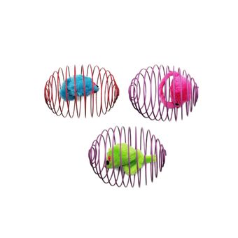 اسباب بازی گربه مدل موش و فنر بسته 3 عددی*468