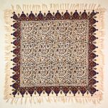 رومیزی قلمکار صدر مدل ممتاز درهم بادامی کد 80
