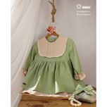 پیراهن مهگل رنگ مغز پسته ای