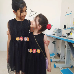 پیراهن مشکی/توری/لباس مشکی دخترانه