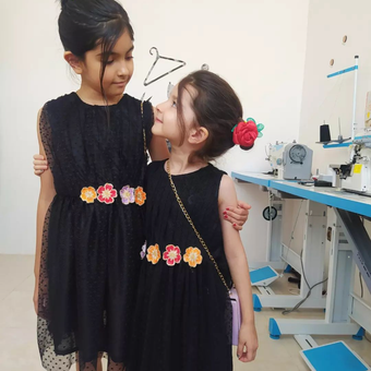پیراهن مشکی/توری/لباس مشکی دخترانه