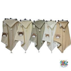 پتو دورپیج کلاه دار خرس برند ماماسی MAMA SEE