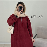 پیراهن عبایی مخمل کبریتی رستا